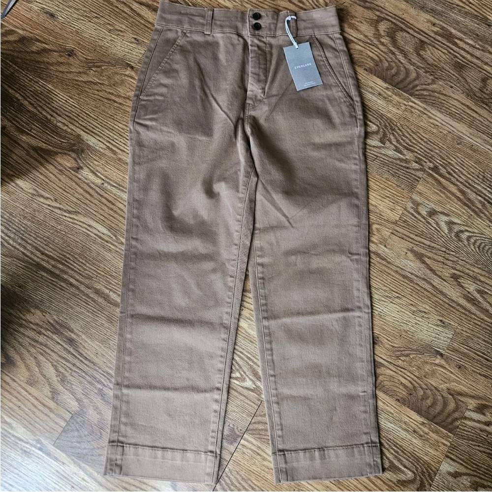 NWT Everlane The Organic Straight Leg Pant Womens Size 10 Tan